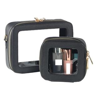 Clear Travel Makeup and Toiletry Bag Set