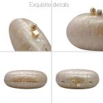 Shell-Shaped Glitter Evening Clutch Bag for Women