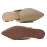 Tilocow Women's Pointed Toe Backless Flats