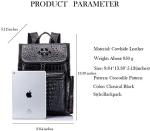 Boshiho Crocodile Pattern Leather Laptop Backpack