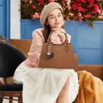 Stylish IGOLUMON Vegan Leather Handbag with Pompom