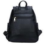 Trendy Black Quilted Leather Backpack Purse for Women