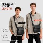 Vintage Leather Messenger Bag for Men - Black