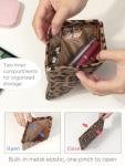 Leopard Print Leather Makeup Pouch for Women