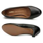 Women’s Elegant Black Round Toe Kitten Heel Pumps