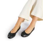 Stylish Black Foldable Ballet Flats with Bowknot