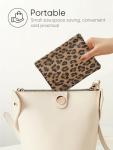 Leopard Print Leather Makeup Pouch for Women