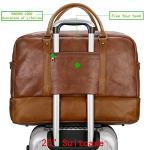 Brown Vegan Leather Large Travel Duffel Bag