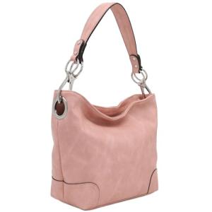 Pink Hobo Shoulder Bag with Bold Snap Hook