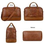 Brown Vegan Leather Large Travel Duffel Bag