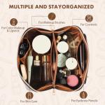 BAYANKALA Large Leather Travel Makeup Bag