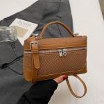 Trendy Brown Leather Crossbody Shoulder Bag