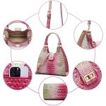 Crocodile Embossed Leather Tote Bag for Women