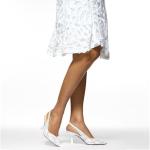 JORISTIMO White Slingback Kitten Heels with Beads