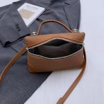 Trendy Brown Leather Crossbody Shoulder Bag