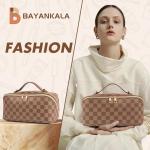 BAYANKALA Large Leather Travel Makeup Bag
