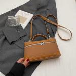 Trendy Brown Leather Crossbody Shoulder Bag