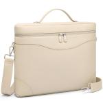 BOSTANTEN Women's Leather Laptop Tote Bag, Beige