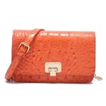 Orange Crocodile Crossbody Cell Phone Purse