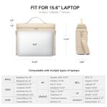 BOSTANTEN Women's Leather Laptop Tote Bag, Beige