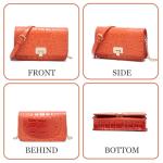 Orange Crocodile Crossbody Cell Phone Purse