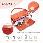 Orange Crocodile Crossbody Cell Phone Purse