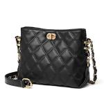 Stylish Lightweight Black Leather Crossbody Bag