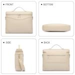 BOSTANTEN Women's Leather Laptop Tote Bag, Beige