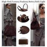 Luxury Suede Women's Satchel Tote Bag, Black