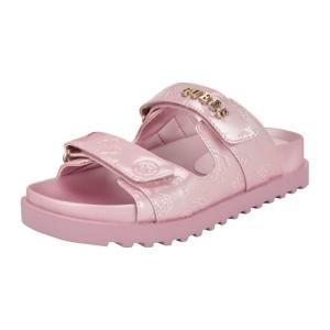 Guess Women's Light Pink Patent Logo Sandal