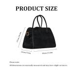 Luxury Suede Women's Satchel Tote Bag, Black