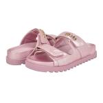 Guess Women's Light Pink Patent Logo Sandal