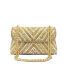 Sweetovo Gold Beaded Clutch Purse for Events