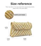 Sweetovo Gold Beaded Clutch Purse for Events