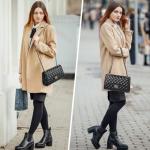 Trendy Black Quilted Leather Crossbody Bag