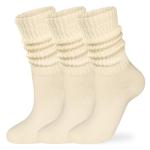 Cozyoffi Women’s Slouch Socks - 3 Pairs Off White