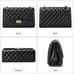 Trendy Black Quilted Leather Crossbody Bag