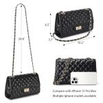 Trendy Black Quilted Leather Crossbody Bag