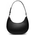 Chic Black Vegan Leather Shoulder Bag with Strap