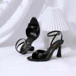 Susanny Black Strappy Block Heel Sandals