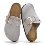 Genuine Leather Women’s Clogs with Memory Foam