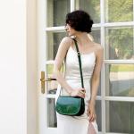 Elegant Green Leather Crossbody Bag for Women