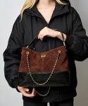OMELUMO Lambskin Suede Quilted Shoulder Bag