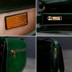 Elegant Green Leather Crossbody Bag for Women