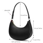 Chic Black Vegan Leather Shoulder Bag with Strap