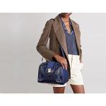 Dasein Crocodile Blue Vegan Leather Barrel Handbag