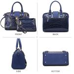 Dasein Crocodile Blue Vegan Leather Barrel Handbag