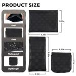 Black Leather Mini Makeup Bags Set for Travel