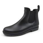 Amoji Chelsea Waterproof Ankle Rain Boots Black