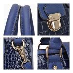 Dasein Crocodile Blue Vegan Leather Barrel Handbag